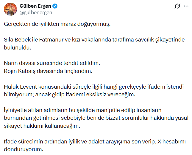 Gülben Ergen Açıklama
