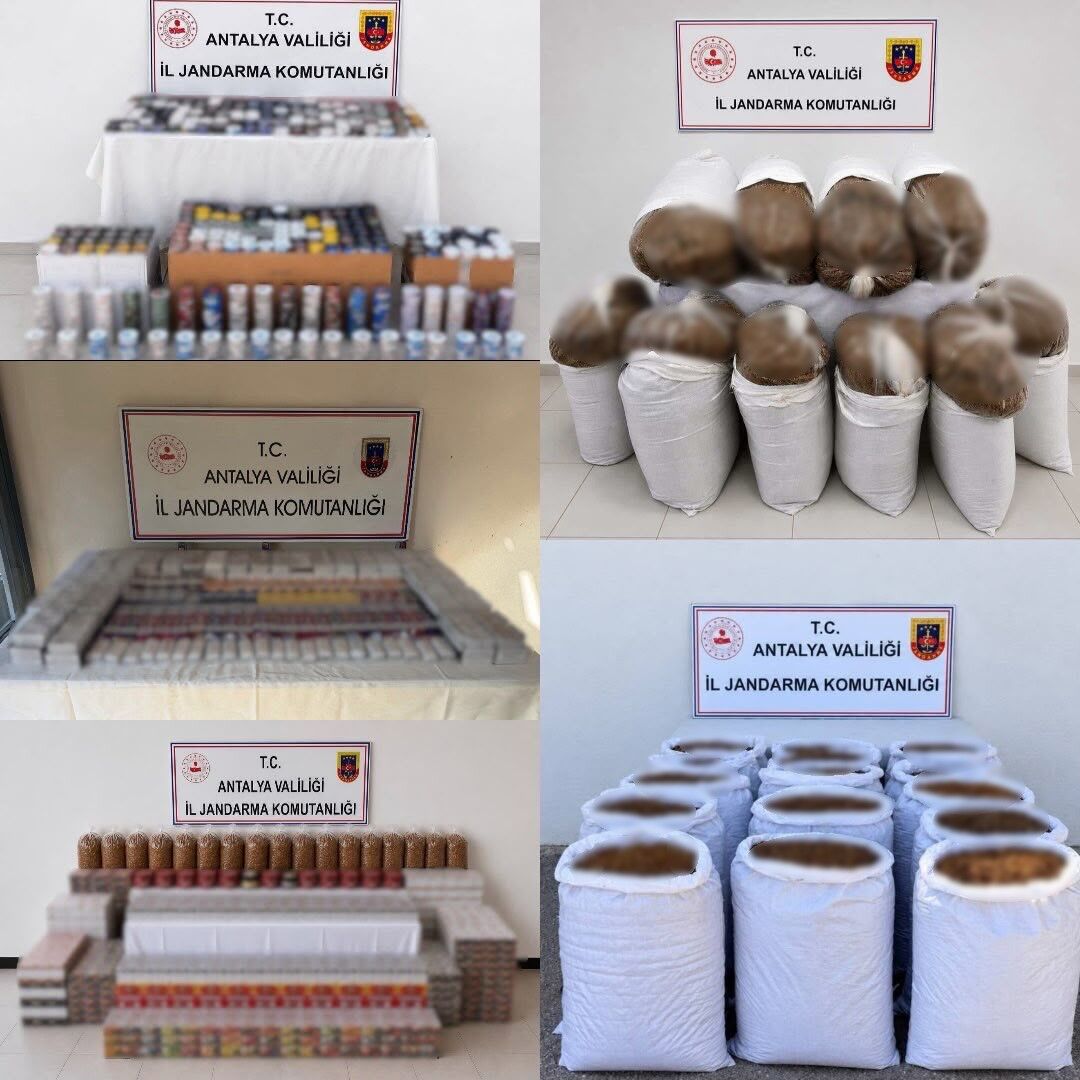 Antalya'da 1 ton 150 kilogram kıyılmış tütün ele geçirildi