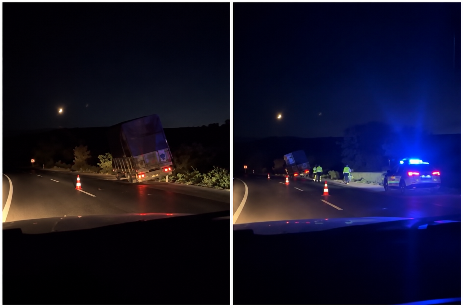 Karacabey'de kontrolden çıkan kamyonet ağaçlara çarptı