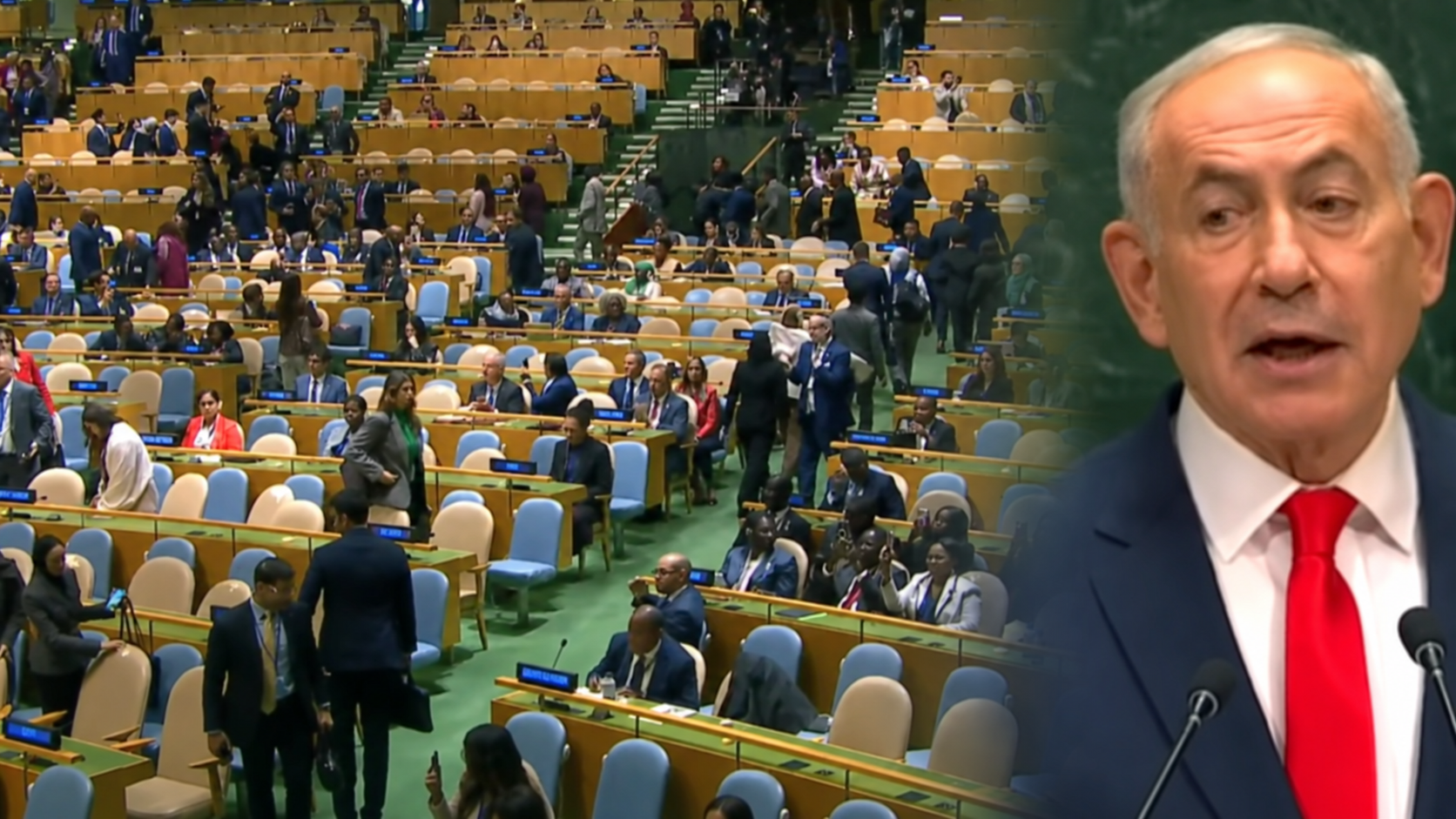 Netanyahu kürsüye çıktı, çok sayıda heyet salonu terk etti