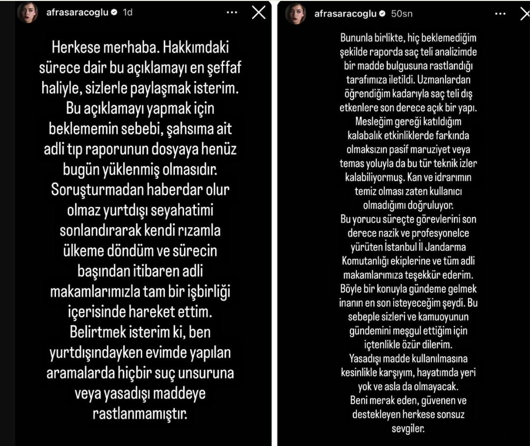 Afra Saraçoğlu Açıklama