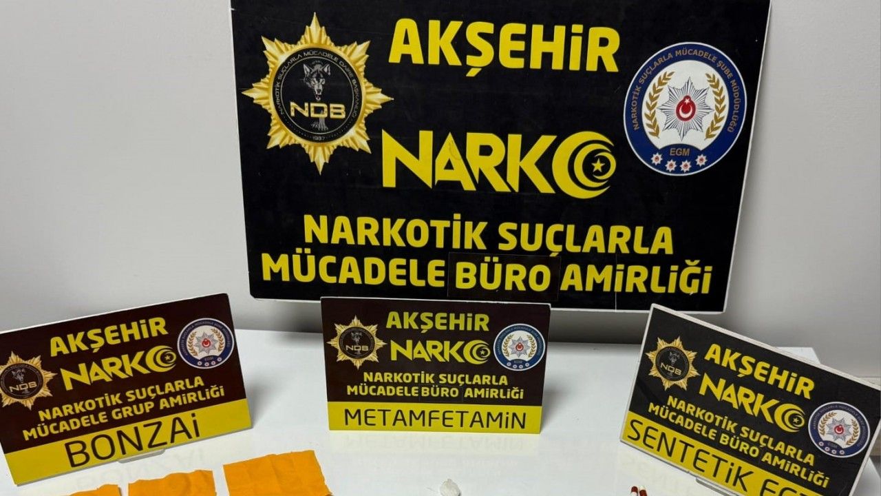 Akşehir’de uyuşturucu tacirlerine operasyon: 1 tutuklama
