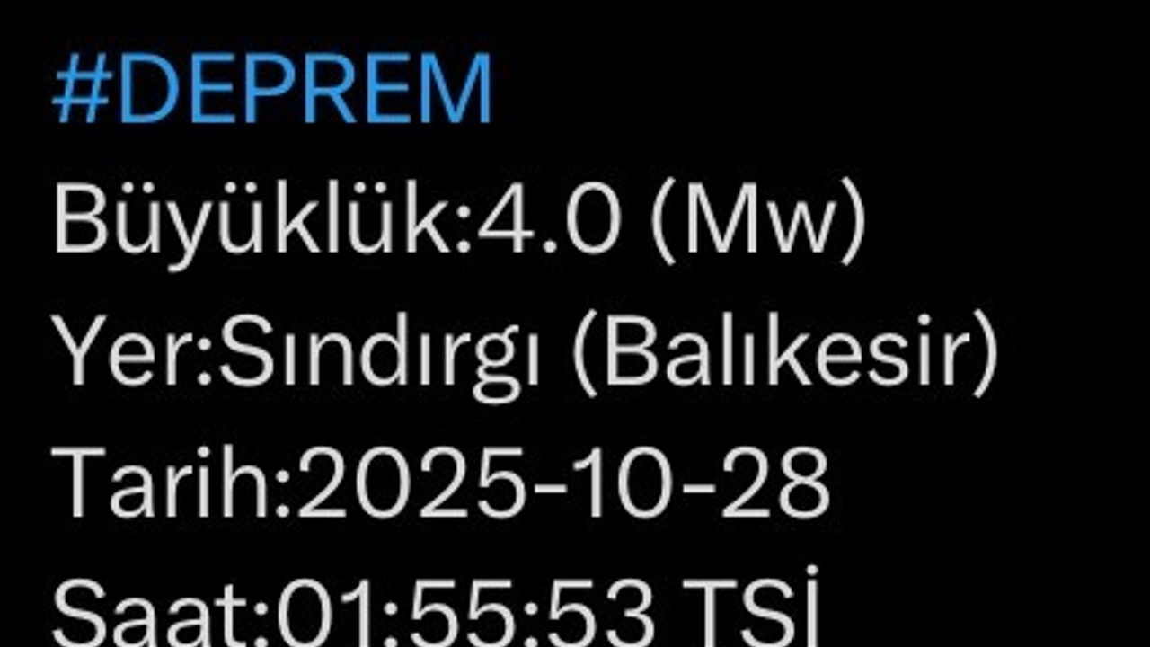 Balıkesir’de 4 büyüklüğünde deprem