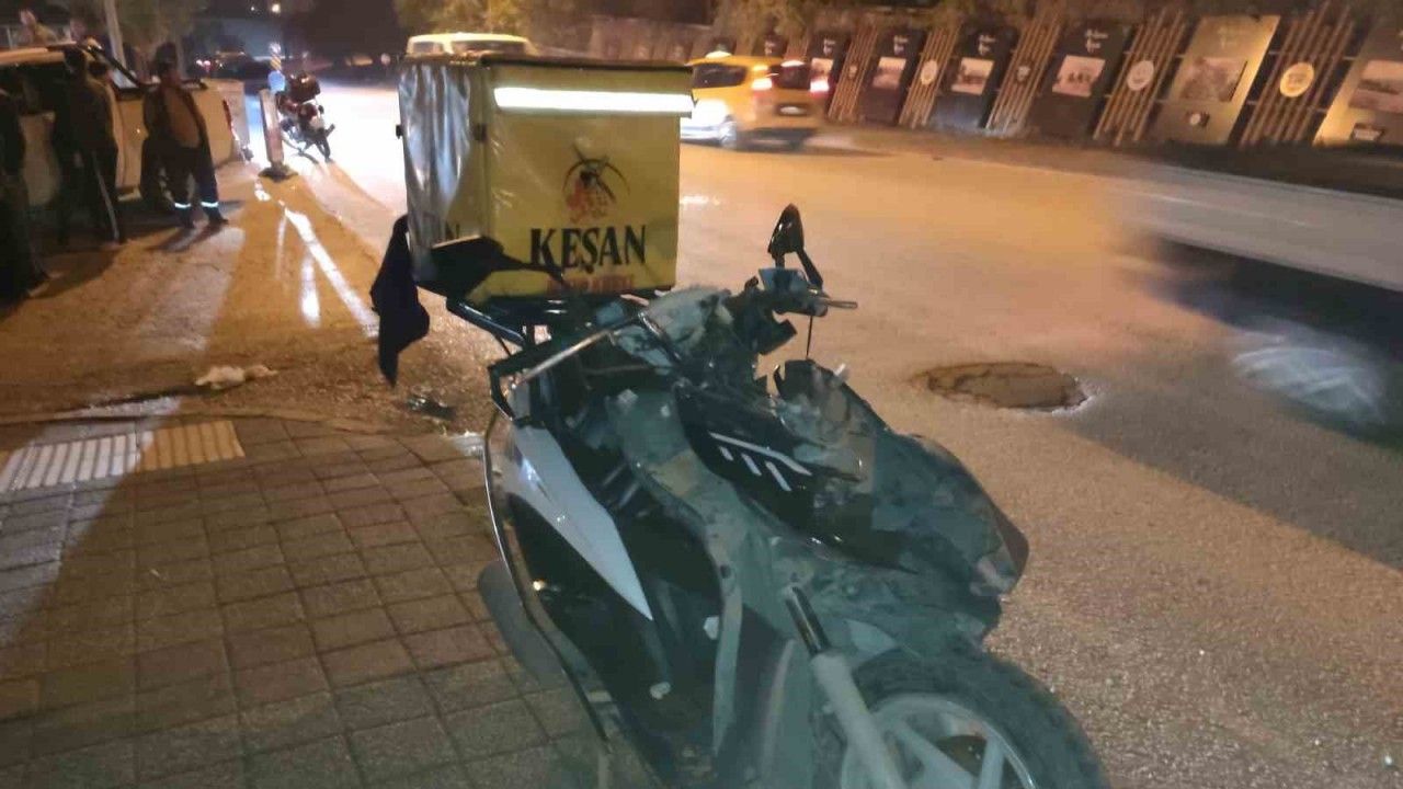 Keşan’da otomobille çarpışan motosikletin sürücüsü yaralandı