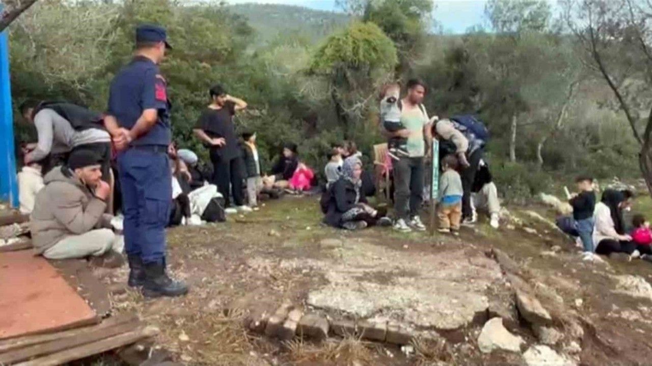 Milas’ta 33’ü çocuk, 74 düzensiz göçmen yakalandı