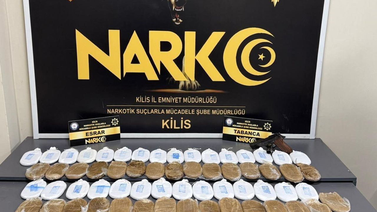 Kilis'te 17 kilo 105 gram takoz esrar ele geçirildi, 1 kişi tutuklandı