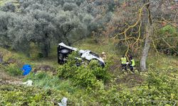 Bursa’da kontrolden çıkan kamyonet şarampole yuvarlandı: 2 yaralı