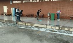 Bursa'da otobüs terminalinde kapsamlı temizlik ve dezenfeksiyon