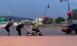 Patenli gençler trafikte kazaya davetiye çıkardı