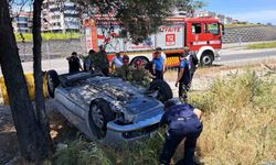 Balıkesir’de takla atan araçta ki 2 şahıs yaralandı