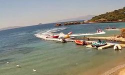 Bodrum’da su sporu kazası kamerada... Deniz yatağı, sürat teknesine çarptı: 3 yaralı