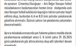 Elazığspor-Vanspor maçında hakeme musluk atan şahıs yakalandı