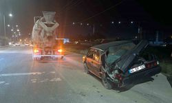 Mikser otomobile çarptı, 1 yaralı