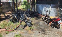Bursa’da öğrencilerin motosikletleri alev alev yandı