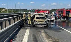 Kuzey Marmara Otoyolu'nda 3 araç birbirine girdi