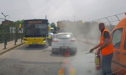 Bıçaklı sürücüye yangın tüpüyle müdahale