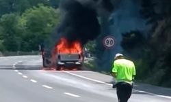 Bursa’da kamyonet alev alev yandı!