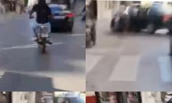 Motosikletlilerin farklı kazaları gözler önünde