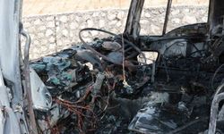 Cizre’de seyir halindeki tır alevlere teslim oldu