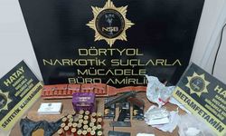 Dörtyol’da evden uyuşturucu ve cephanelik çıktı