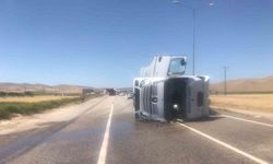 Malatya’da tanker devrildi: 1 kişi yaralandı