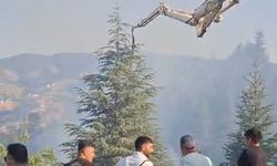 Malatya’daki orman yangınına beton pompasıyla destek