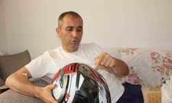 Otomobille çarpışan motosikletin sürücüsü havada takla attı: "Beni kurtaran başımdaki kask oldu"