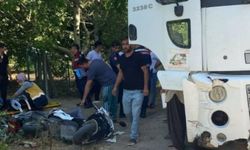 Bursa'da kamyon ve motosiklet çarpıştı!