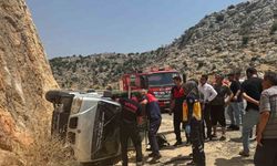 Adıyaman’da şarampole devrilen kamyonetin sürücüsü yaralandı