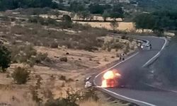 Ankara’da seyir halindeki araçta çıkan yangın tarlaya sıçradı