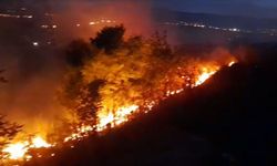 Ardahan’da anız ve fidanlık yangını geceyi aydınlattı