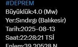 Balıkesir’de 4 büyüklüğünde deprem