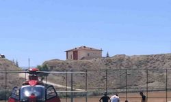 Beyin kanaması geçiren hastanın imdadına ambulans helikopter yetişti