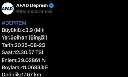 Bingöl’de 3.9 büyüklüğünde deprem