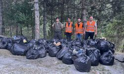 D100 karayolunun yanındaki ormandan 200 torba çöp çıktı