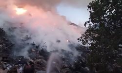 Hafriyat alanında çıkan yangın korkuttu