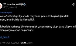 İstanbul Valiliğinden deprem açıklaması