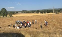 Kütahya’da otomobil tarlaya uçtu: 5 yaralı