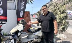 Motoru çalamayınca hız göstergesini çalan hırsız kamerada