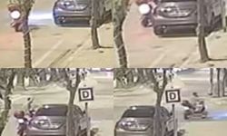 O anlar kamerada: Park halindeki araca saldırdı polisi görünce kaçtı