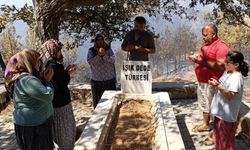 Orman yangınında mezarlık yandı, alevler Işık Dede’nin kabrinde durdu