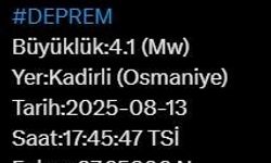 Osmaniye’de 4.1 büyüklüğünde deprem