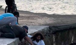 Samsun’da taşkınlık yapan şahıs polisten kaçarken denize atladı