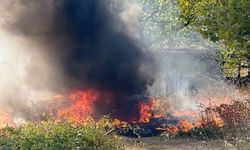Şarampole uçan otomobil alev topuna döndü