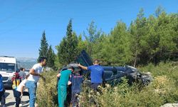 Takla atan araçtan bir kişi yaralı kurtarıldı