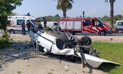 Takla atıp ters dönen Fiat Tofaş hurdaya döndü: 1 yaralı