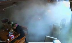 Yalova’da patlayan kamyon lastiği restoranda tozu dumana kattı