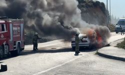 Arnavutköy’de LPG’li otomobil alev alev yandı