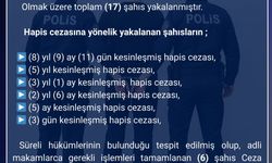 Bingöl’de aranan 17 şahıs yakalandı