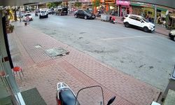 Cipe çarpan motosikletli metrelerce havaya savruldu: Kaza anı kamerada